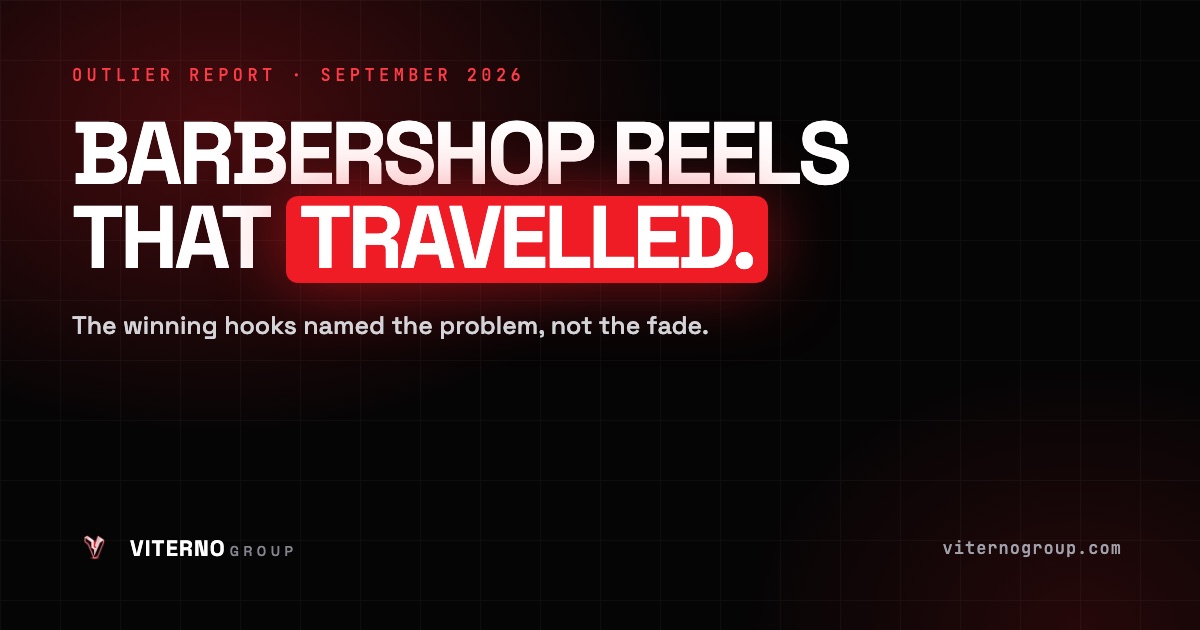 Viterno Group September 2026 outlier report on viral barbershop Reels and TikToks