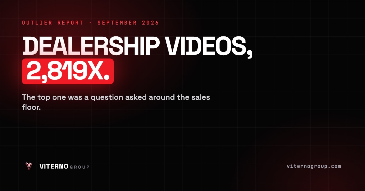Viterno Group September 2026 outlier report on viral car dealership videos